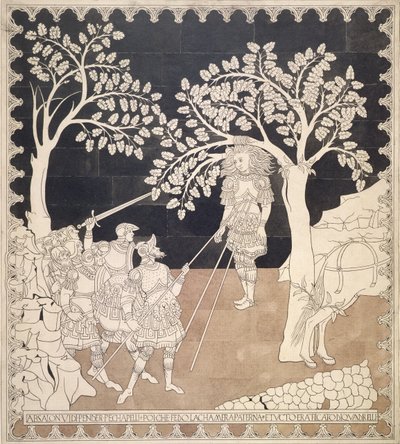 T.3836 وفاة Absolom ، دراسة أرضية كاتدرائية سيينا ، c.1870 (حبر وغسل) بواسطة ليوبولدو ماكاري